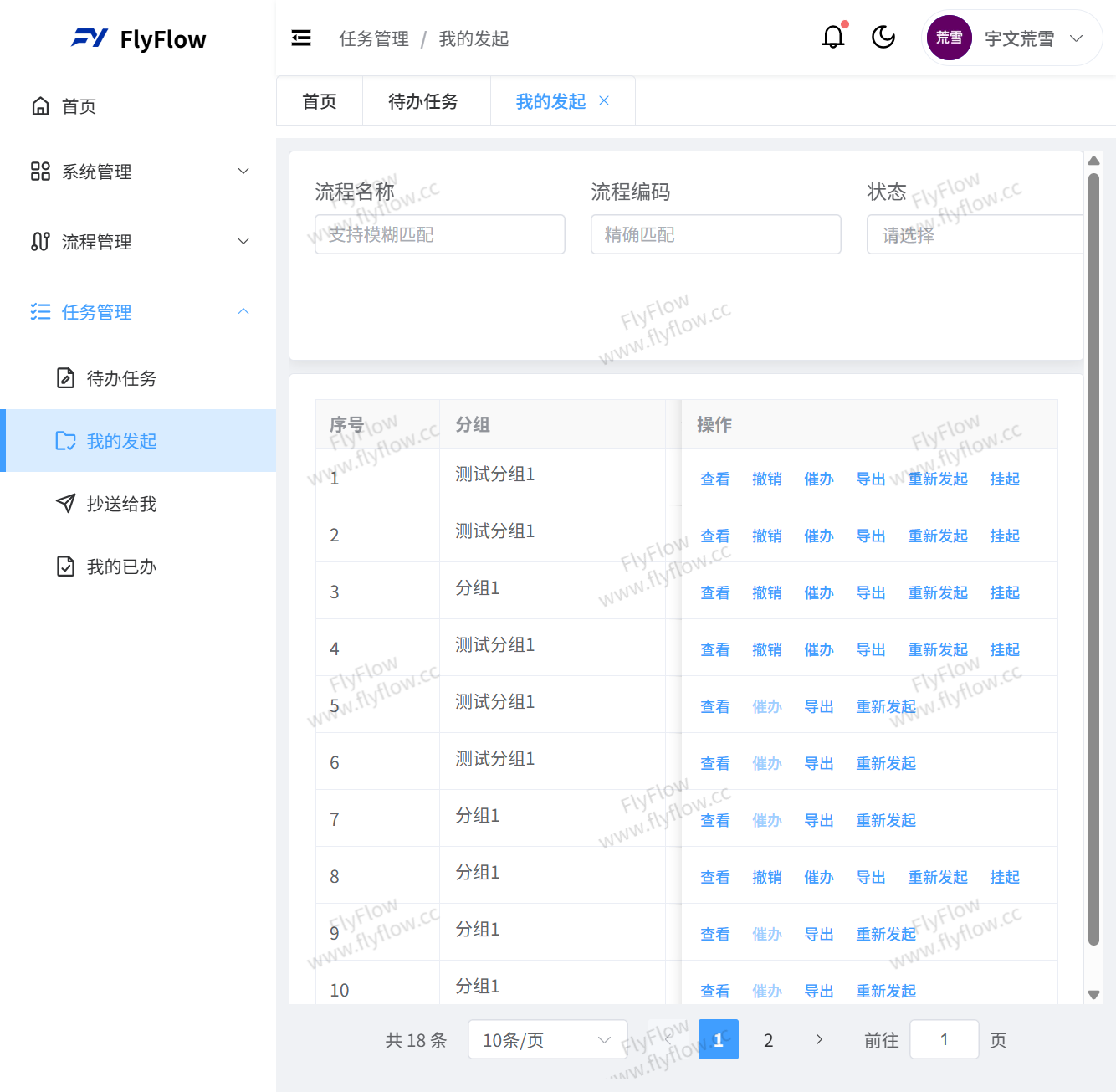 我的发起页面